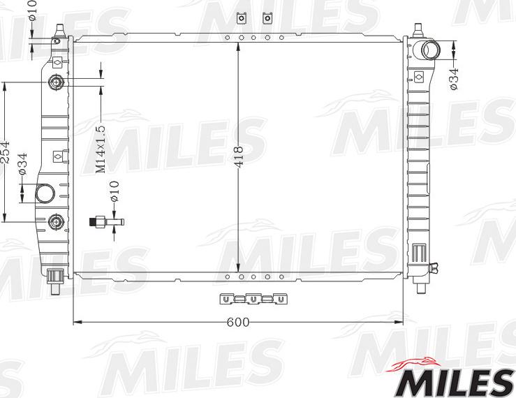 Miles ACRB134 - Радіатор, охолодження двигуна autocars.com.ua