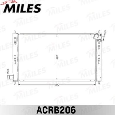 Miles ACRB206 - Радіатор, охолодження двигуна autocars.com.ua