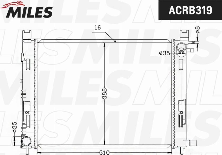 Miles ACRB319 - Радіатор, охолодження двигуна autocars.com.ua