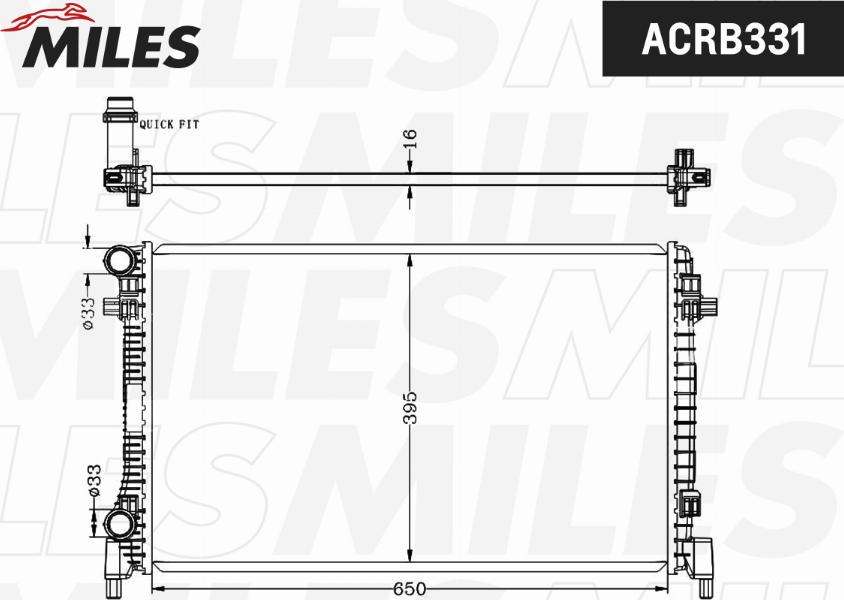 Miles ACRB331 - Радіатор, охолодження двигуна autocars.com.ua