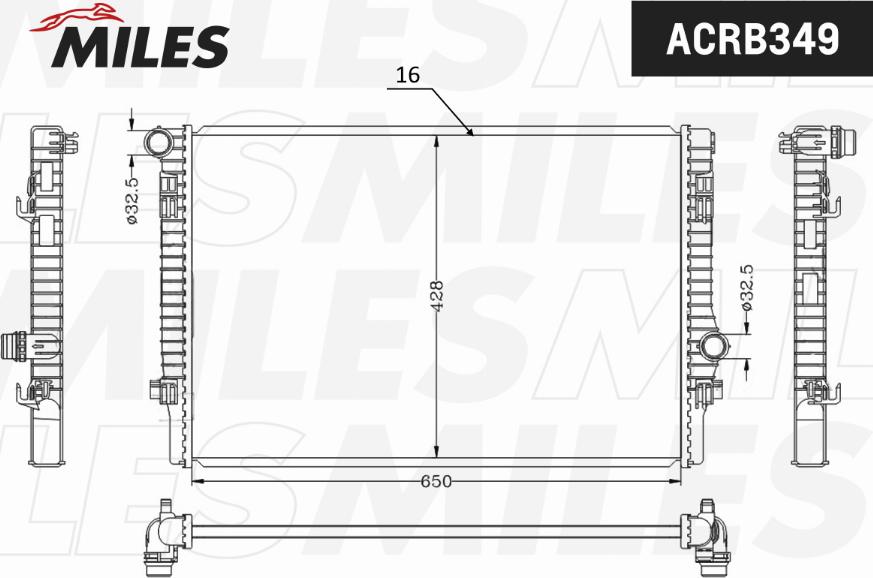 Miles ACRB349 - Радиатор, охлаждение двигателя avtokuzovplus.com.ua