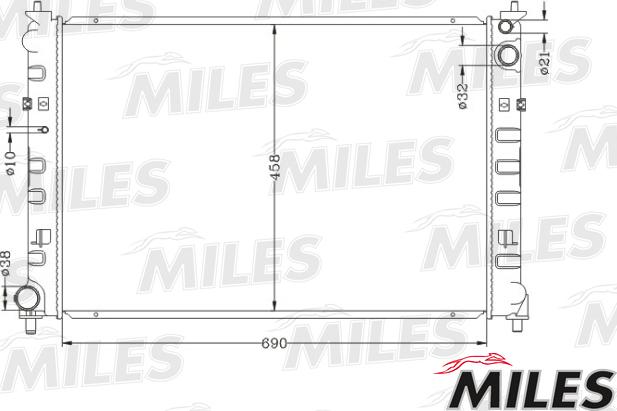 Miles ACRB368 - Радиатор, охлаждение двигателя avtokuzovplus.com.ua