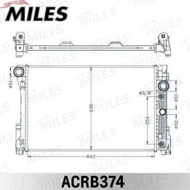 Miles ACRB374 - Радиатор, охлаждение двигателя avtokuzovplus.com.ua