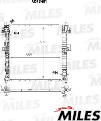 Miles ACRB481 - Радіатор, охолодження двигуна autocars.com.ua