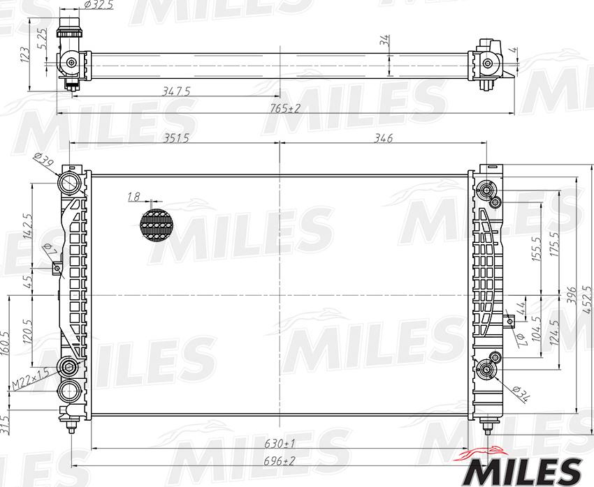 Miles ACRM013 - Радіатор, охолодження двигуна autocars.com.ua