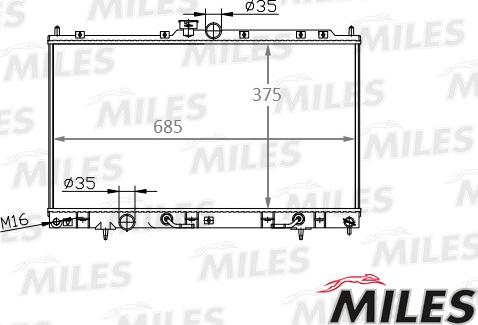 Miles ACRM018 - Радіатор, охолодження двигуна autocars.com.ua