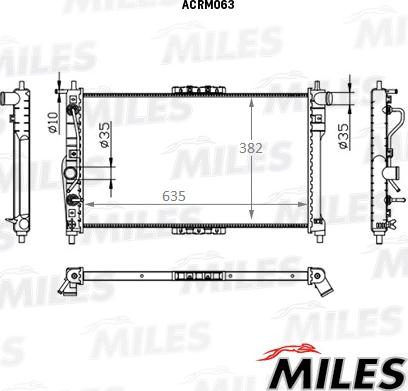 Miles ACRM063 - Радіатор, охолодження двигуна autocars.com.ua