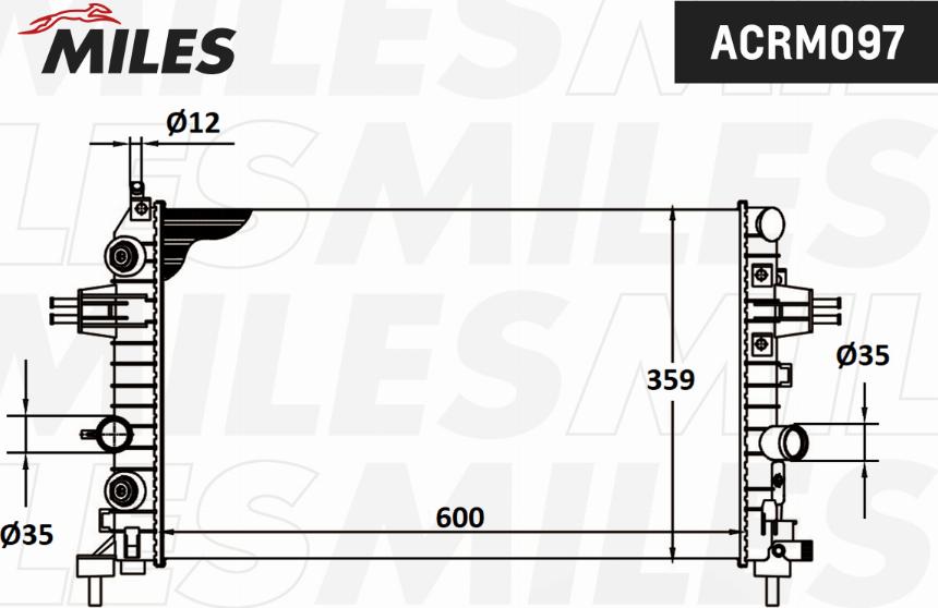Miles ACRM097 - Радіатор, охолодження двигуна autocars.com.ua