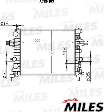 Miles ACRM103 - Радиатор OPEL ASTRA H 1.6-1.8 04- autodnr.net