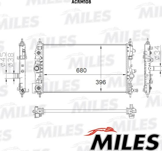 Miles ACRM108 - Радіатор, охолодження двигуна autocars.com.ua