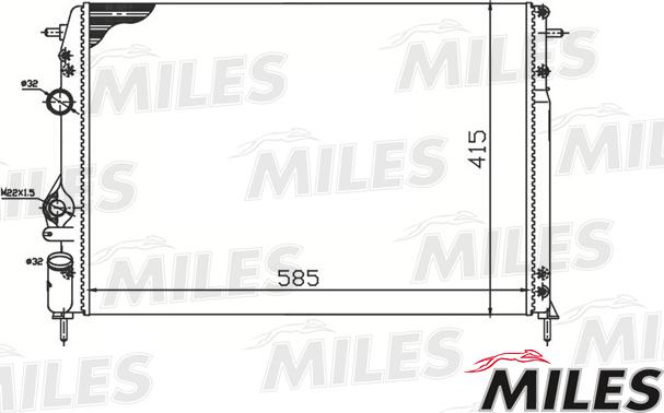 Miles ACRM110 - Радиатор охлаждения двигателя  Мех. сборка  для МКПП RENAULT MEGANE 1.4-2.0-1.9D 97-05 autodnr.net