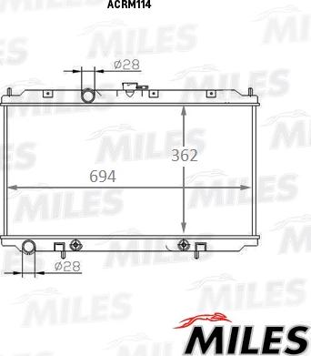 Miles ACRM114 - Радіатор, охолодження двигуна autocars.com.ua