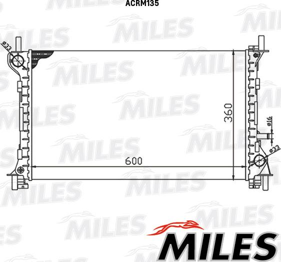 Miles ACRM135 - Радиатор, охлаждение двигателя avtokuzovplus.com.ua