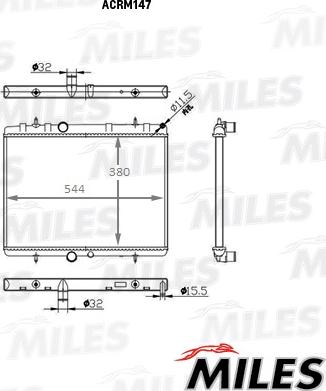 Miles ACRM147 - Радіатор, охолодження двигуна autocars.com.ua