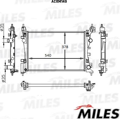 Miles ACRM149 - Радіатор, охолодження двигуна autocars.com.ua