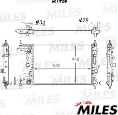 Miles ACRM159 - Радиатор, охлаждение двигателя avtokuzovplus.com.ua