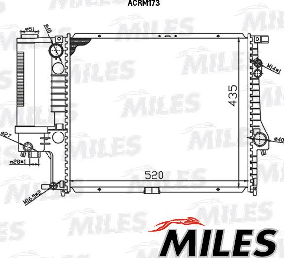 Miles ACRM173 - Радіатор, охолодження двигуна autocars.com.ua