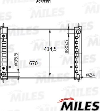 Miles ACRM203 - Радіатор, охолодження двигуна autocars.com.ua