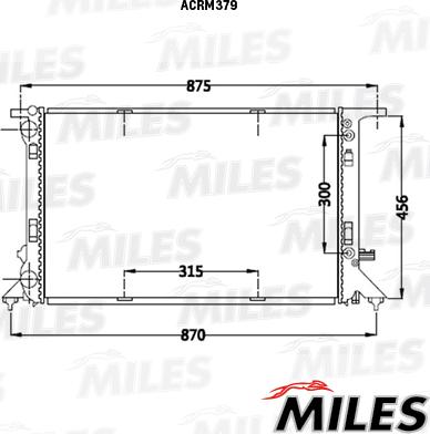 Miles ACRM379 - Радіатор, охолодження двигуна autocars.com.ua