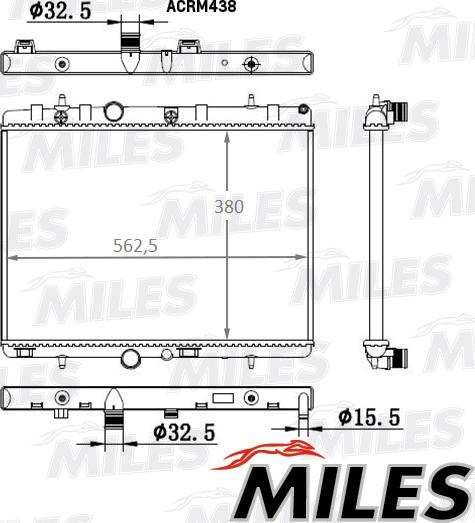 Miles ACRM438 - Радиатор, охлаждение двигателя avtokuzovplus.com.ua