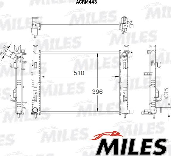 Miles ACRM443 - Радіатор, охолодження двигуна autocars.com.ua