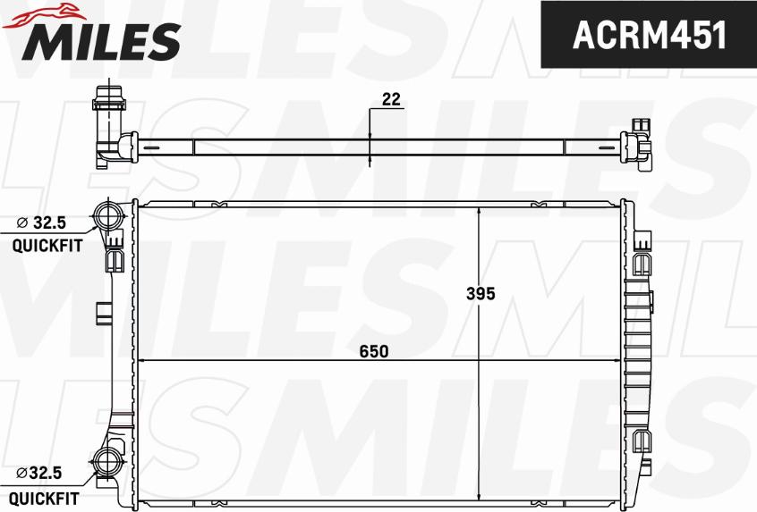 Miles ACRM451 - Радиатор, охлаждение двигателя avtokuzovplus.com.ua