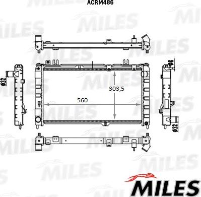 Miles ACRM486 - Радіатор, охолодження двигуна autocars.com.ua