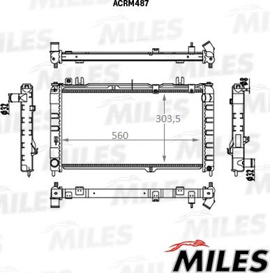 Miles ACRM487 - Радіатор, охолодження двигуна autocars.com.ua
