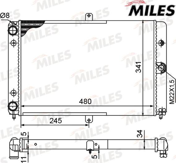 Miles ACRM574 - Радіатор, охолодження двигуна autocars.com.ua