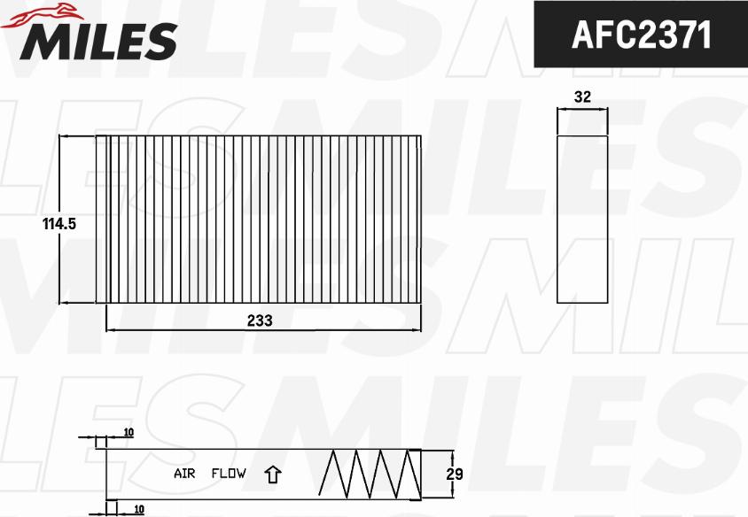 Miles AFC2371 - Фільтр, повітря у внутрішній простір autocars.com.ua