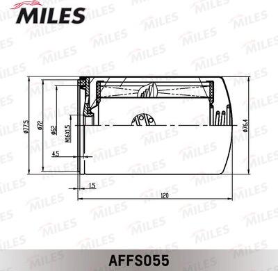 Miles AFFS055 - Паливний фільтр autocars.com.ua