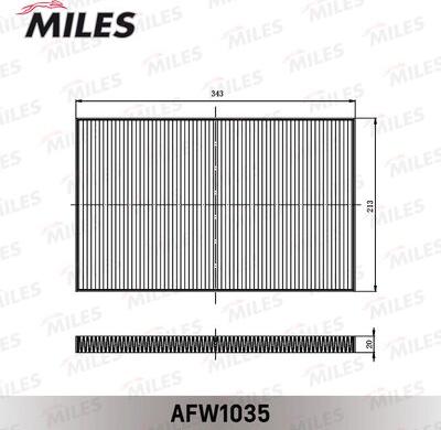 Miles AFW1035 - Фільтр, повітря у внутрішній простір autocars.com.ua