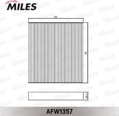 Miles AFW1357 - Фільтр, повітря у внутрішній простір autocars.com.ua