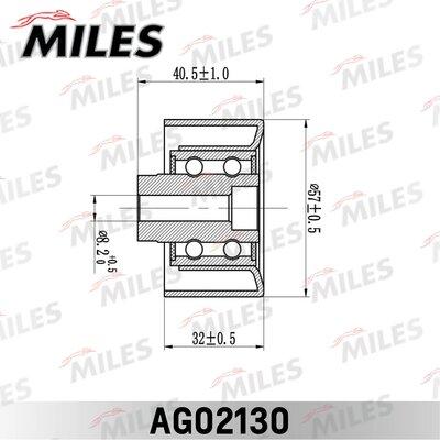 Miles AG02130 - Паразитний / Провідний ролик, зубчастий ремінь autocars.com.ua