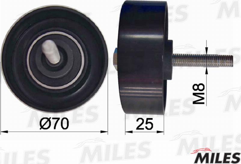 Miles AG03059 - Направляющий ролик, поликлиновый ремень avtokuzovplus.com.ua