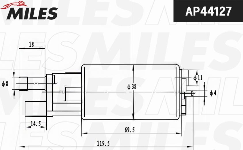 Miles AP44127 - Насос топливный FORD TRANSIT 94-00-MONDEO 93-00-ESCORT 3 bar 120 l-h autodnr.net
