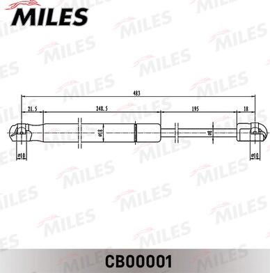 Miles CB00001 - Газовая пружина, упор avtokuzovplus.com.ua