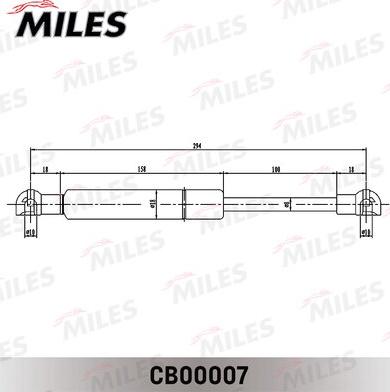Miles CB00007 - Газовая пружина, капот avtokuzovplus.com.ua