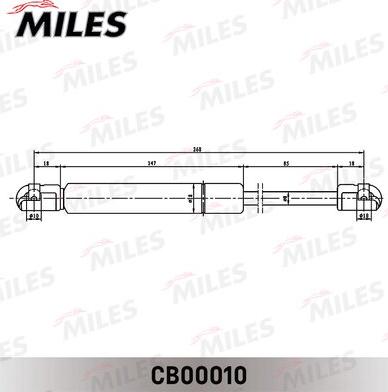 Miles CB00010 - Газова пружина, кришка багажник autocars.com.ua