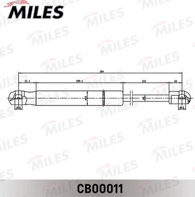 Miles CB00011 - Газова пружина, кришка багажник autocars.com.ua