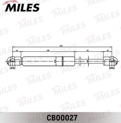 Miles CB00027 - Упор газовый кр. багажника AUDI-VW A4-PASSAT VARIANT 95-00 autodnr.net