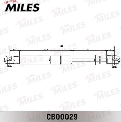 Miles CB00029 - Упор газовый кр.багажн.RENAULT SANDERO autodnr.net