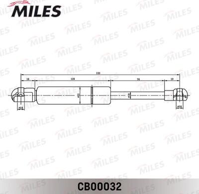 Miles CB00032 - Упор газовый капота MB MW163 98-05 autodnr.net
