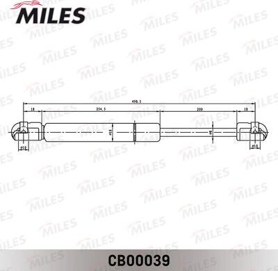 Miles CB00039 - Газова пружина, кришка багажник autocars.com.ua