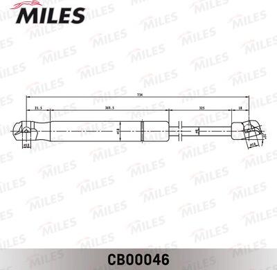 Miles CB00046 - Газовая пружина, капот avtokuzovplus.com.ua