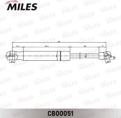 Miles CB00051 - Газовая пружина, упор avtokuzovplus.com.ua