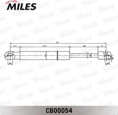 Miles CB00054 - Газовая пружина, упор avtokuzovplus.com.ua