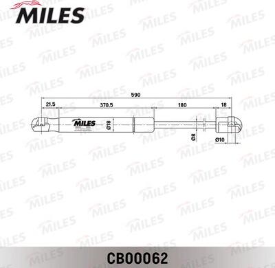 Miles CB00062 - Газова пружина, кришка багажник autocars.com.ua