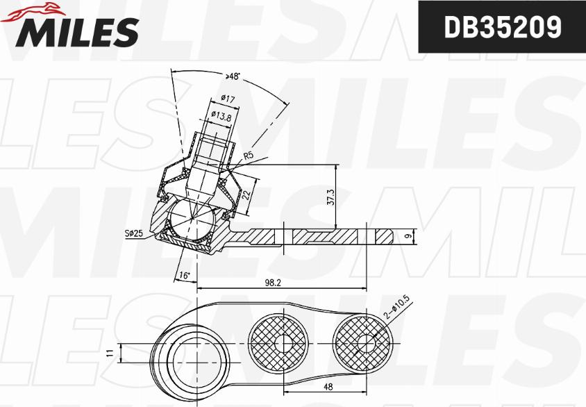 Miles DB35209 - Несучий / направляючий шарнір autocars.com.ua