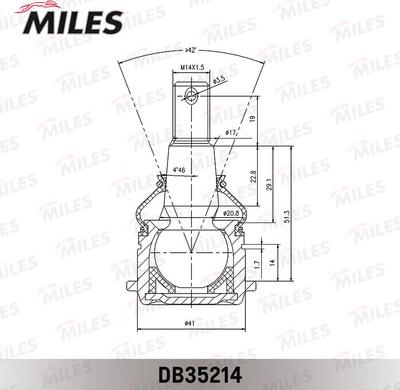 Miles DB35214 - Опора шаровая NISSAN MAXIMA A32 94-00 -CEFIRO 97- перед.подв.нижн.лев-прав. autodnr.net